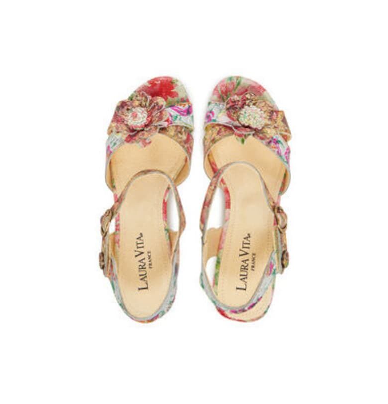 Дамски сандали FRAMBOISEO 42  Естествена кожа - Червен Laura Vita