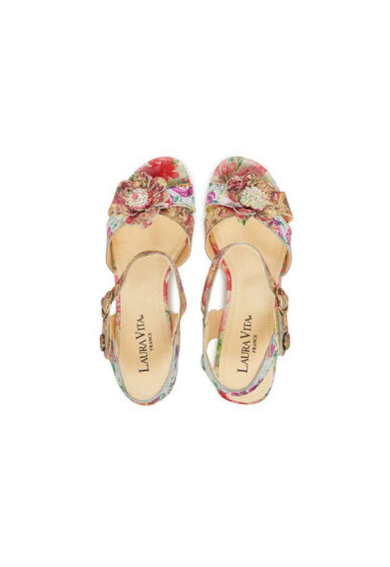 Дамски сандали FRAMBOISEO 42 Естествена кожа - Червен Laura Vita