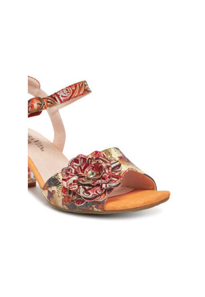 Дамски сандали - LUCIEO 25 - Естествена кожа - Оранжев - Оранжев Laura Vita