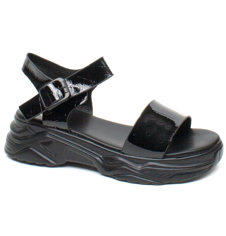 Дамски сандали Q52390 черни - Черен FORMAZIONE