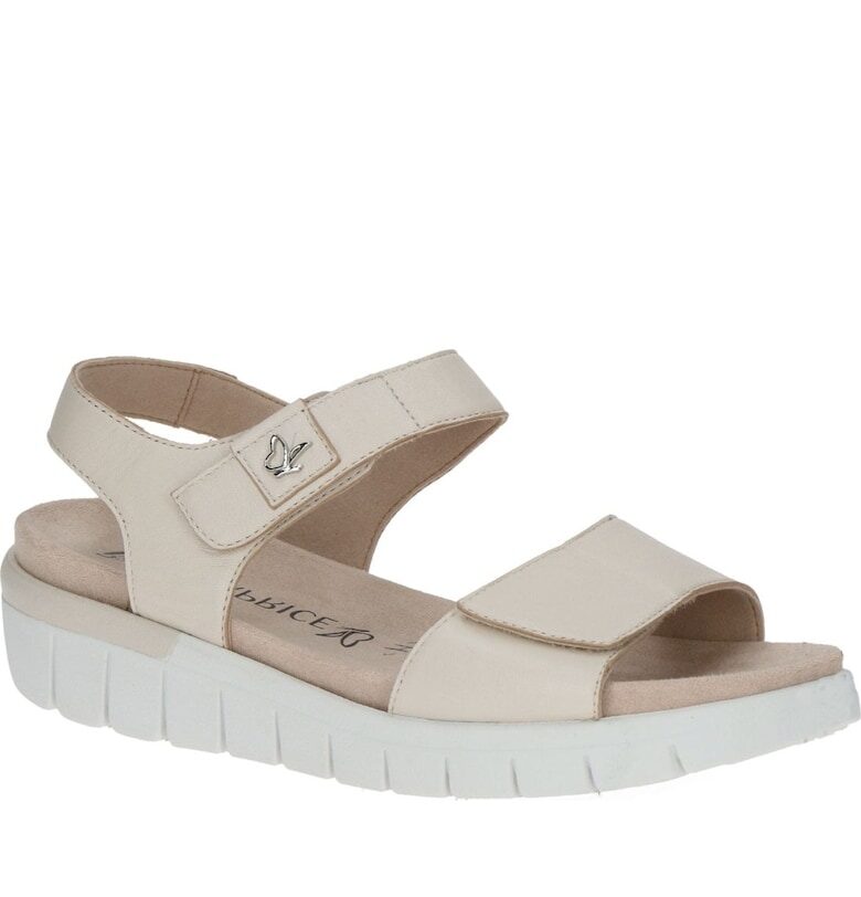 Дамски сандали -  Естествена кожа - Крем Caprice