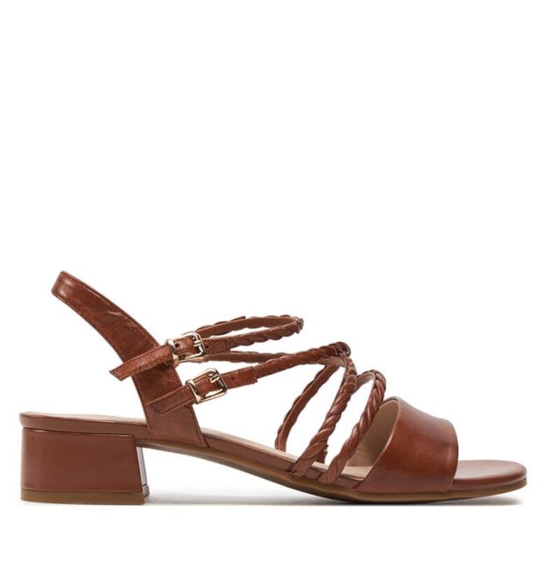 Дамски сандали  Естествена кожа Кафяви - Кафяв Caprice