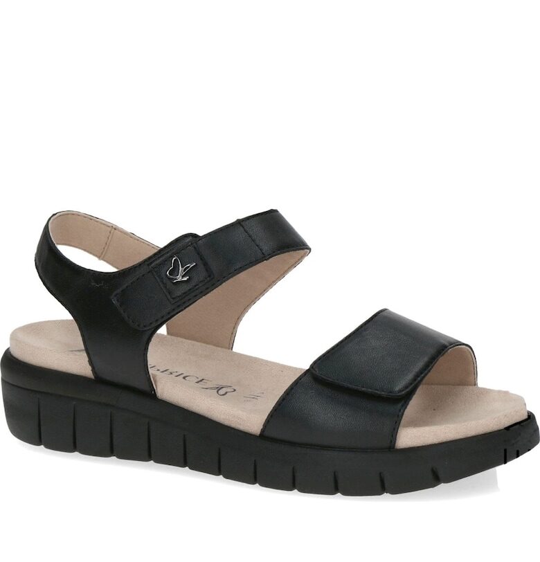 Дамски сандали  Естествена кожа - Черен - Черен Caprice