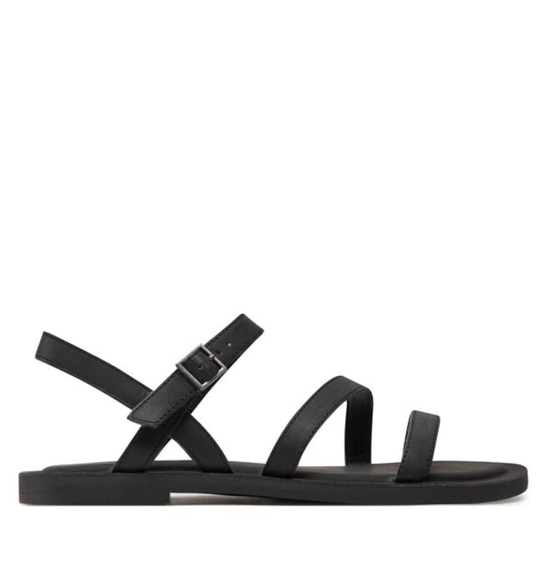 Дамски сандали  Естествена кожа Черни - Черен TOMS