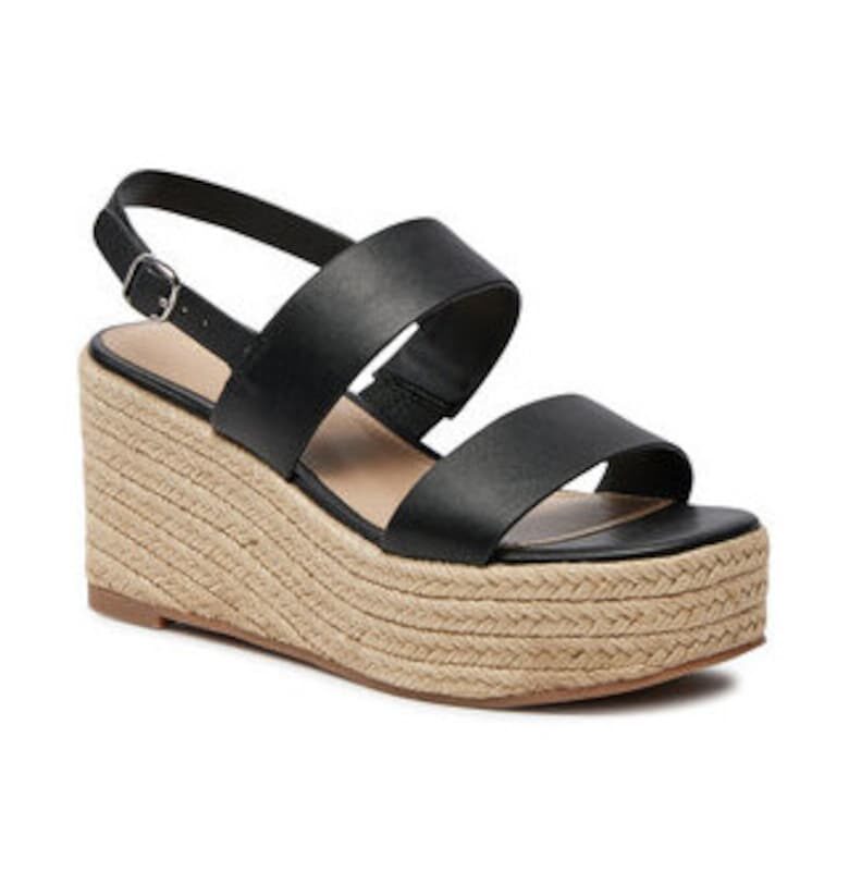 Дамски сандали -  екологична кожа - черен - Aldo