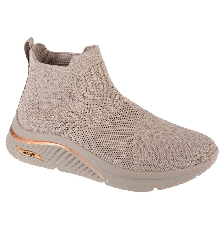 Дамски спортни обувки -  Arch Fit S-Miles - Sock Walk 155580-TPE - Бежови - Бежов Skechers