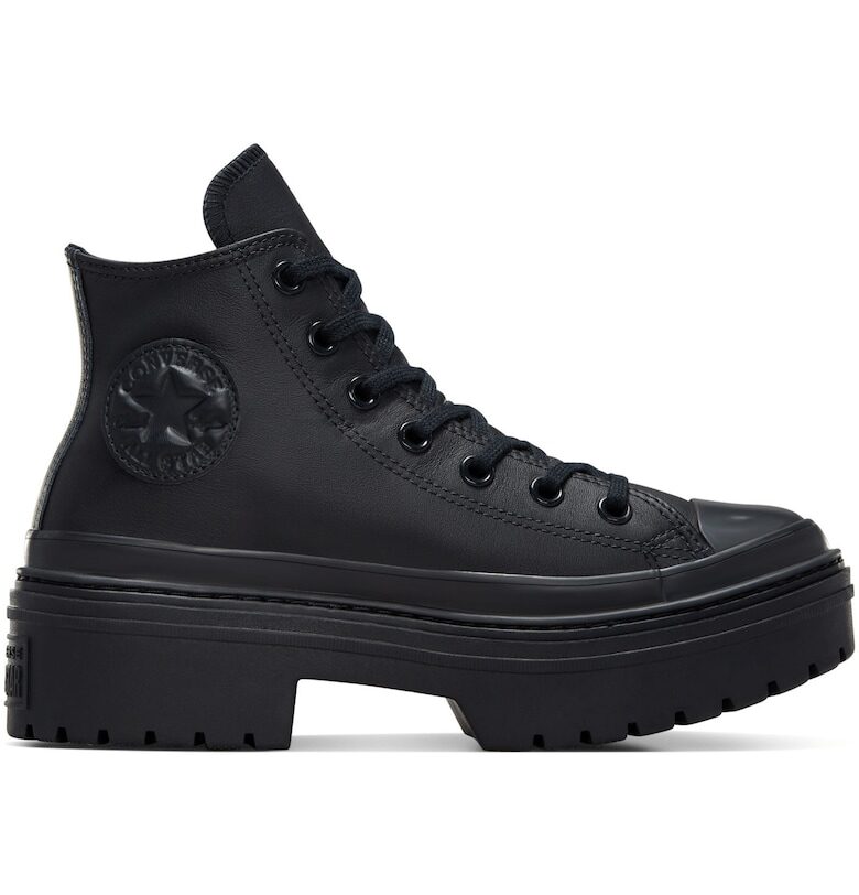 Дамски спортни обувки  Chuck Taylor All Star с грайферна кожена платформа - Черен Converse