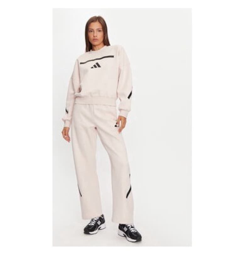 Дамски суитшърт  304063350 - Рециклиран полиестер/Памук - XL INTL - Розов adidas