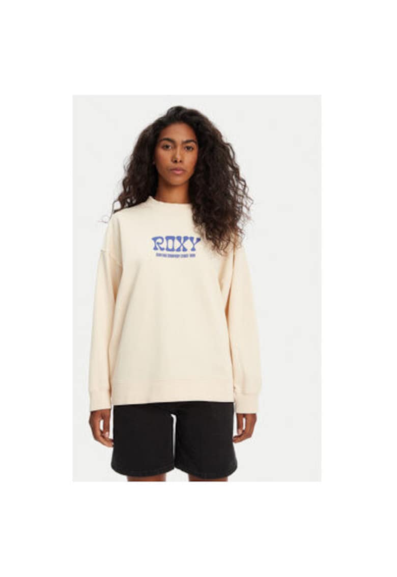 Дамски суитшърт ERJFT04941 - памук/полиестер - бежов - Бежов ROXY