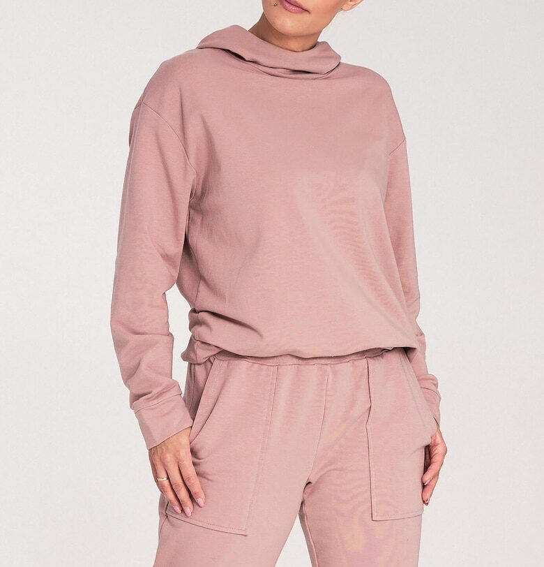 Дамски суитшърт  M1034 - тъмно розов - удобен - памучен Figl