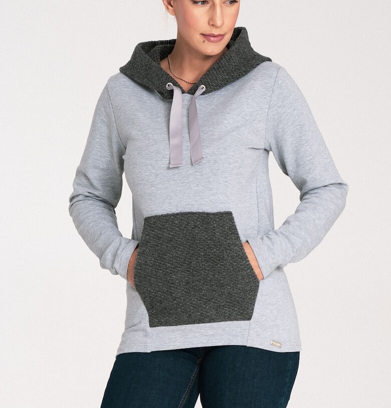 Дамски суитшърт -  M1045 - сив/тъмносив - памук Figl