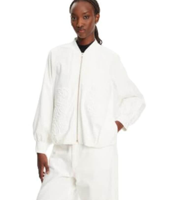 Дамски суитшърт -  памук/полиестер/еластан - бял Access fashion