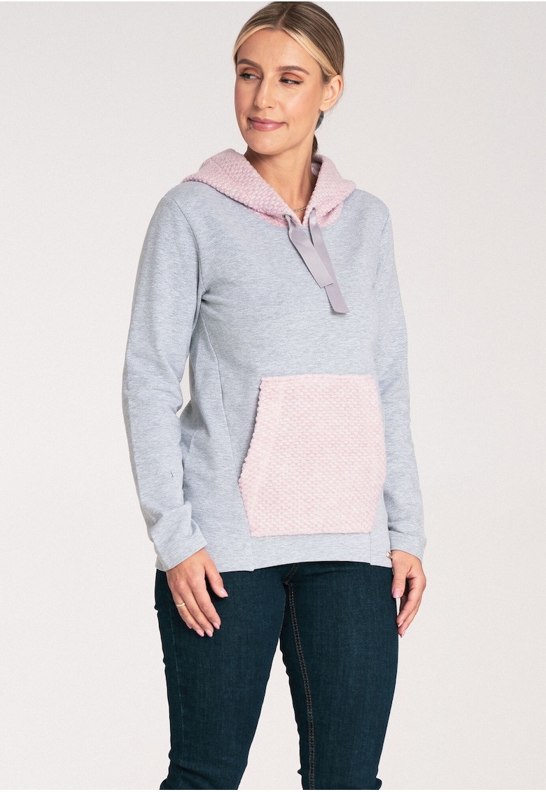 Дамски суичър розов/сив - Сив/Розово Figl
