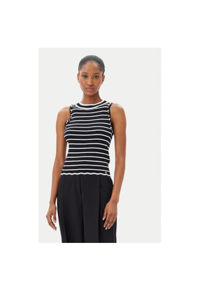 Дамски топ ACMA001916 - Вискоза/Найлон - Бял/Черен ARTIGLI