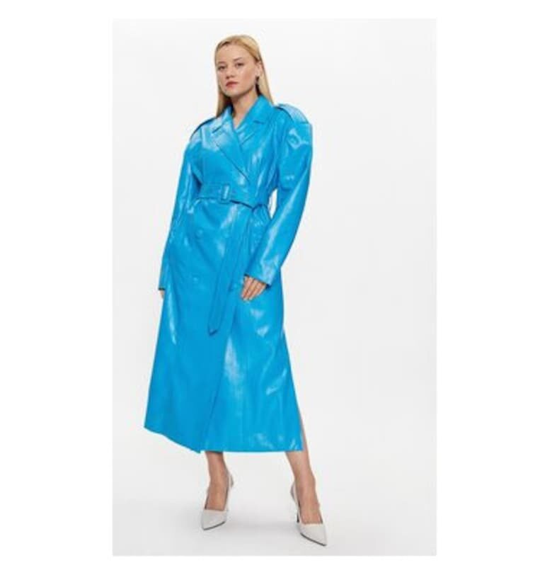 Дамски тренчкот -  302827749 - Екокожа -Син - Син ROTATE