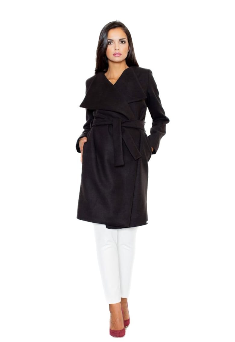 Дамски тренчкот Matindry M408 черен - Черен Figl