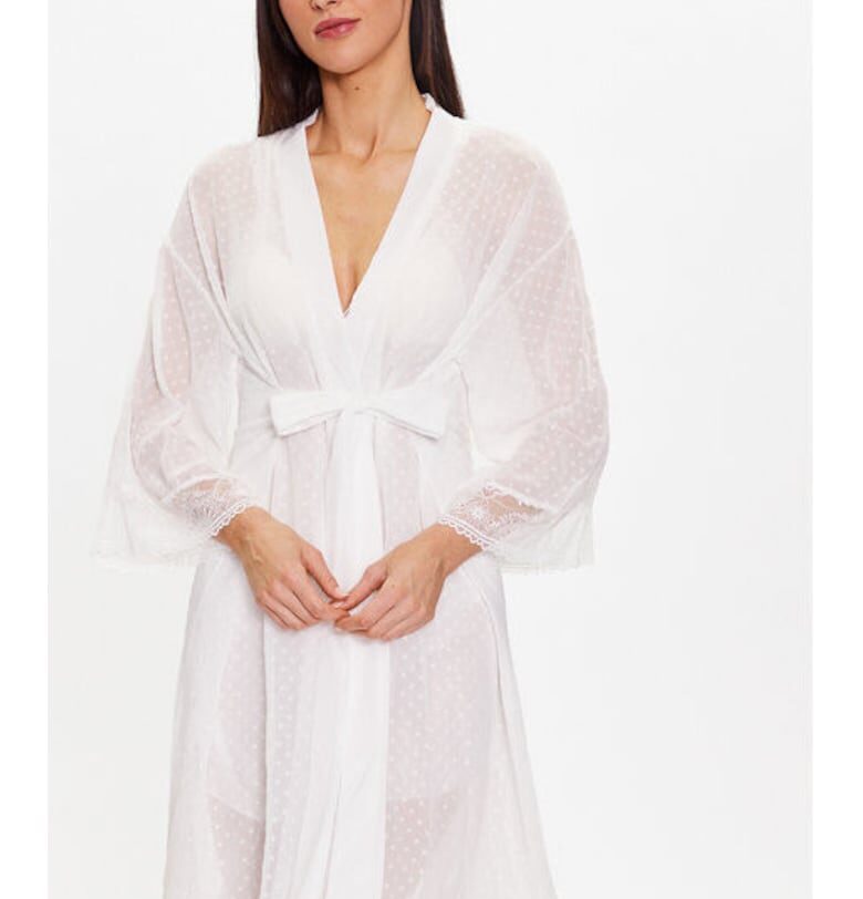 Дамски халат -  302604807 - Рециклиран полиестер - Бял - Бял Selmark