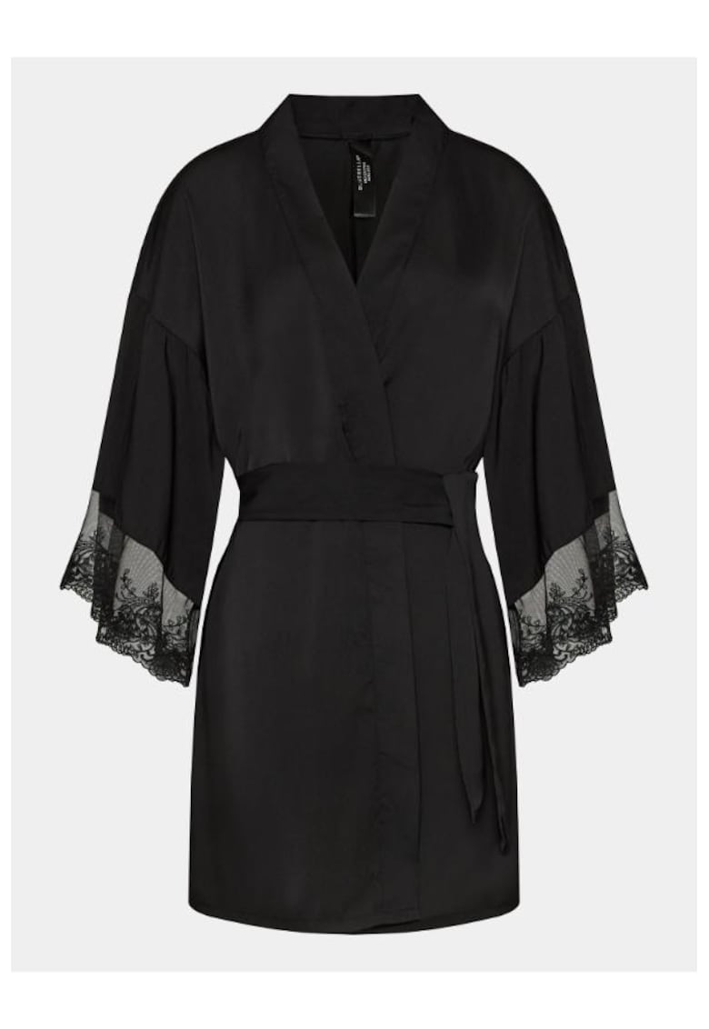 Дамски халат - 302999378 - Полиестер - Черен - Черен Bluebella