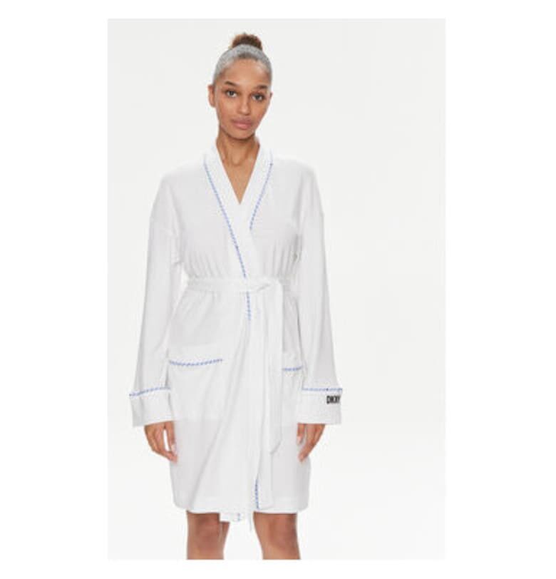 Дамски халат -  303732295 - Памук/Вискоза - Бял - Бял DKNY