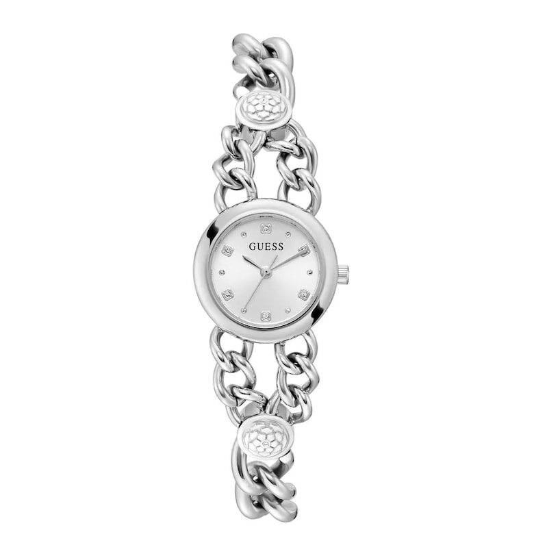 Дамски часовник  25 мм - стомана - водоустойчив на 3 ATM - металик сив GUESS