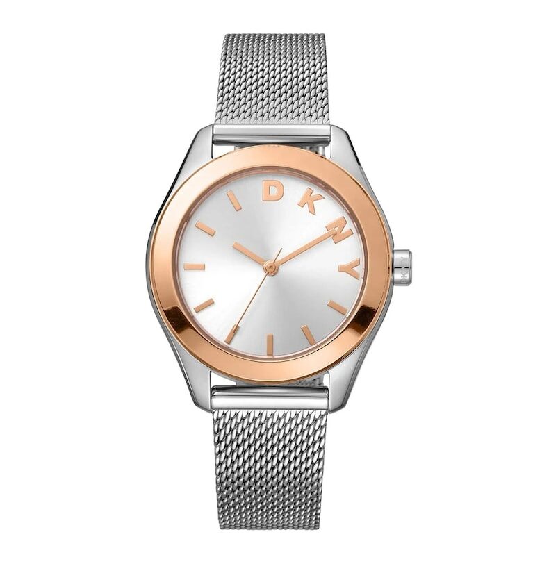 Дамски часовник  DK1L032M0055 - стомана - 34мм - сребрист - кварцов механизъм - водоустойчив на 5 ATM DKNY