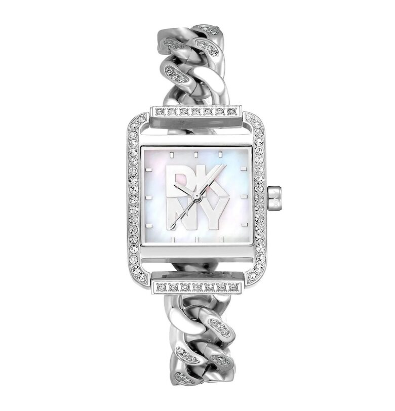 Дамски часовник  DK1L080M0015 - стомана - 31x34мм - сив - кварцов механизъм - водоустойчив на 3 ATM DKNY