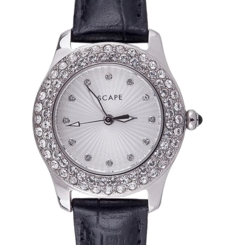 Дамски часовник  ECP10047 - каишка от екологична кожа - стомана - 34мм - водоустойчивост 5 ATM - сребрист Escape