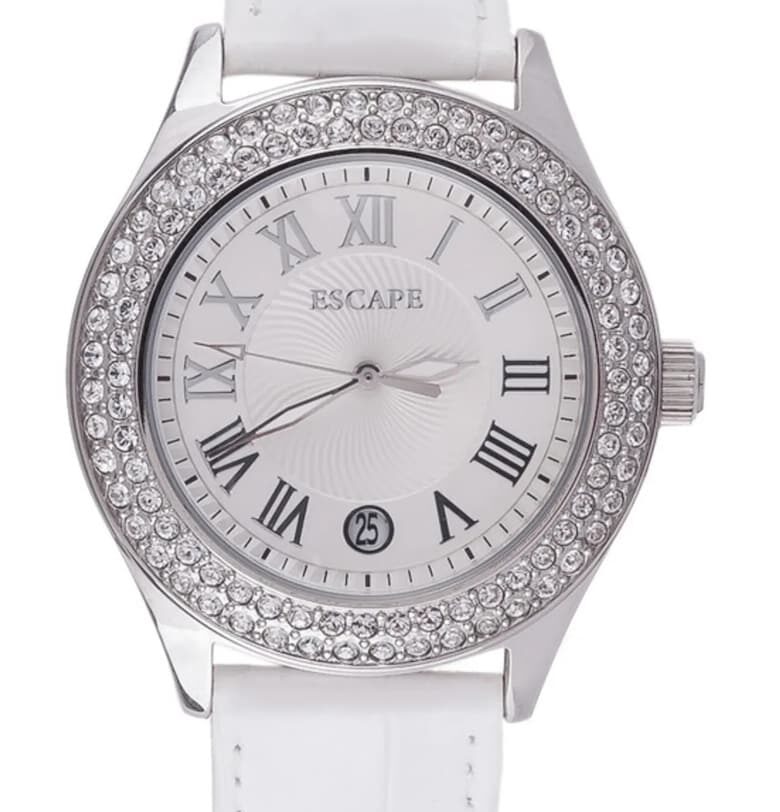 Дамски часовник  ECP10491 40мм - каишка от екологична кожа - водоустойчивост 5 АТМ - сребрист Escape