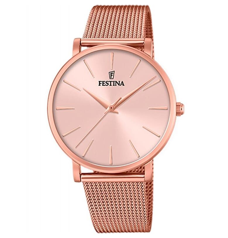 Дамски часовник  F20477/1 Кварцов Розово злато Festina