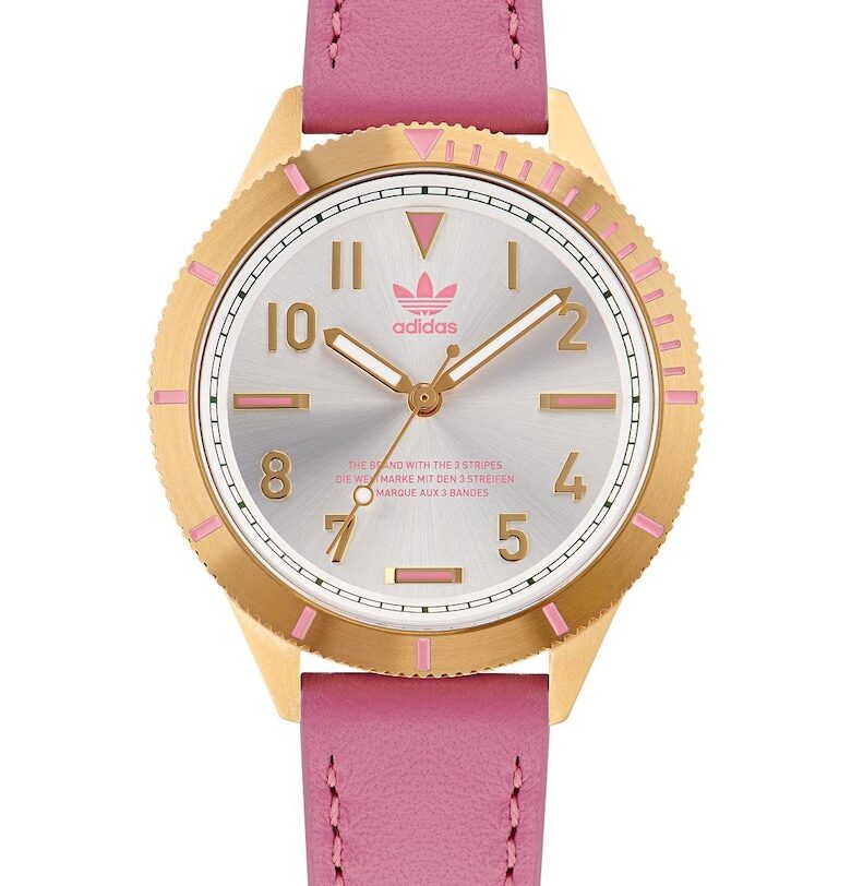 Дамски часовник  Fashion Edition - кварцов механизъм - кожена каишка - корпус от неръждаема стомана - бял - водоустойчив adidas Originals