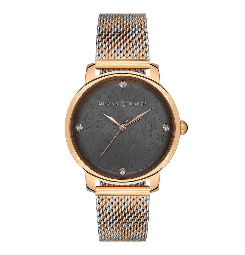 Дамски часовник  MEX1186 38мм - златист цвят - розова текстилна каишка - водоустойчивост 3 ATM Milano X Change
