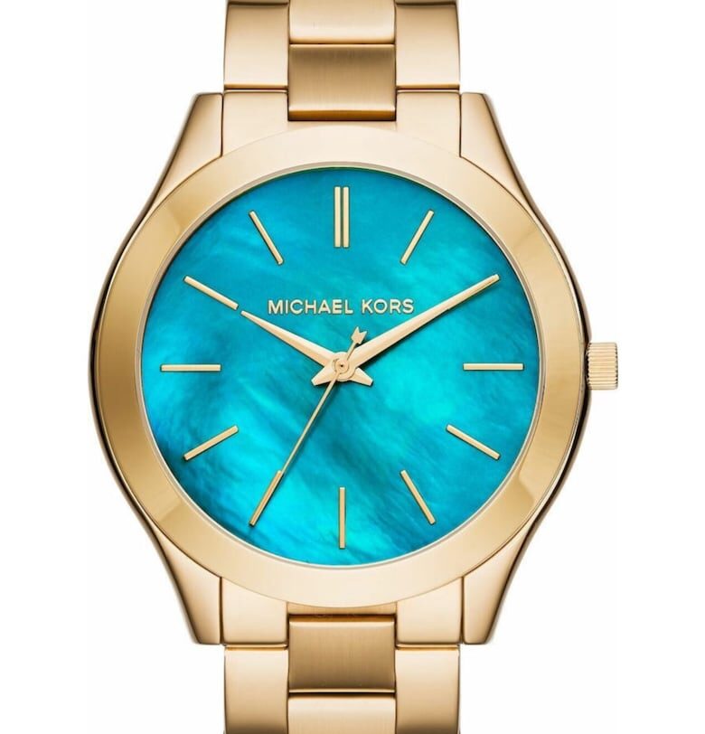 Дамски часовник Michael Kor - Неръждаема стомана - 42 мм - златист/тюркоаз Michael Kors