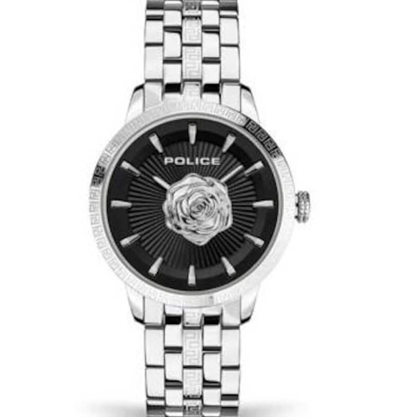 Дамски часовник  PEWLG2107901 - кварцов механизъм - корпус и верижка от неръждаема стомана - сив - 36мм Police