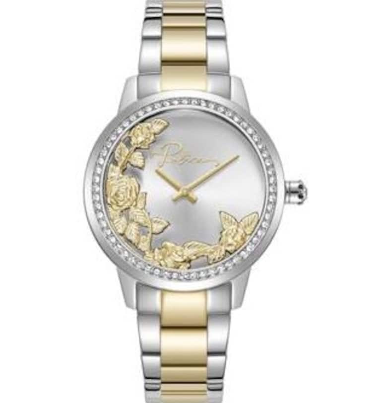 Дамски часовник  PEWLG2202241 - кварцов механизъм - корпус 34мм - златна верижка от неръждаема стомана - сив циферблат Police