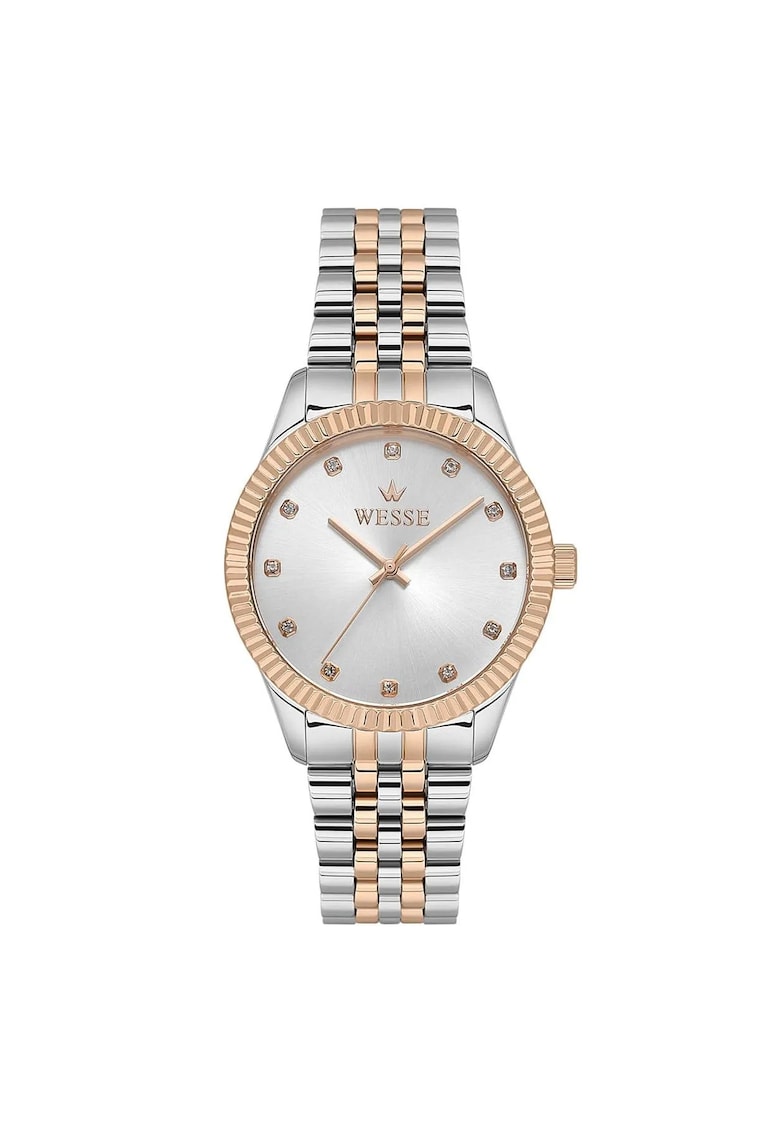 Дамски часовник WWL1088B01 - 36мм - стоманена каишка - розово-златист/сребрист - водоустойчивост 5 ATM Wesse