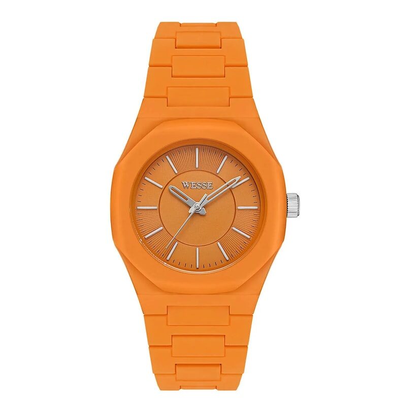 Дамски часовник  WWL111706 36мм - пластмасова каишка - водоустойчив на 5ATM - оранжев Wesse