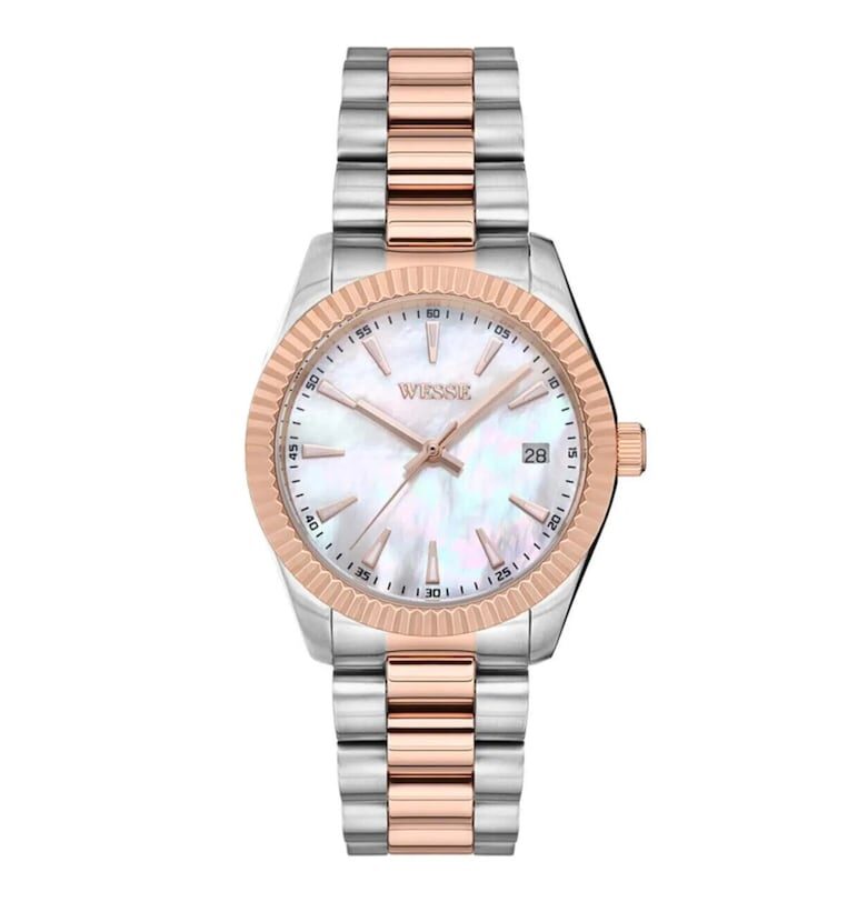 Дамски часовник  WWL301902 - 35мм - стоманена каишка - розово злато/сребро - водоустойчив 5 ATM Wesse