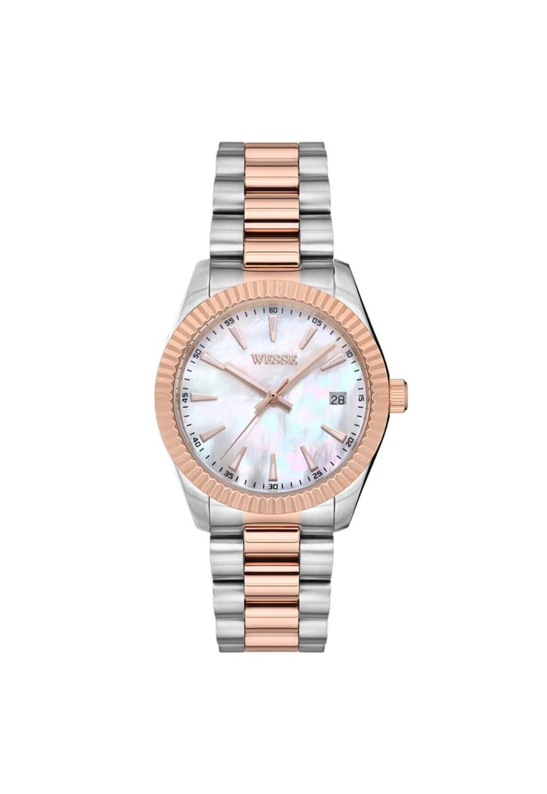 Дамски часовник WWL301902 - 35мм - стоманена каишка - розово злато/сребро - водоустойчив 5 ATM Wesse