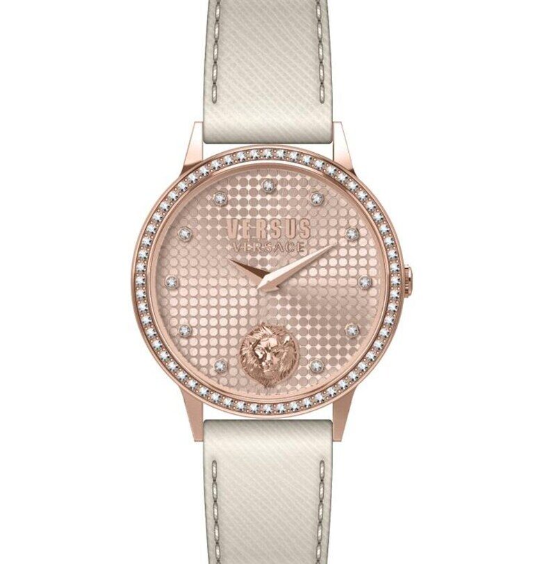 Дамски часовник -  Стомана/Естествена кожа - Бежов/Златист VERSUS VERSACE