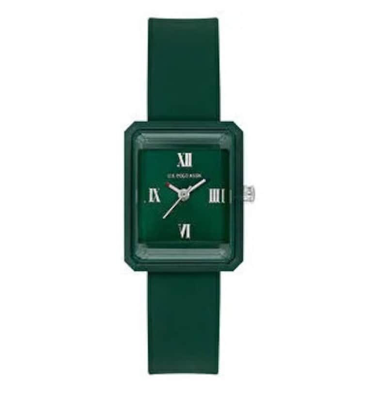 Дамски часовник  зелен - пластмасов US Polo Assn