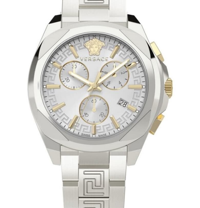 Дамски часовник  модел Chrono - метална верижка - 40мм - 5 ATM - сребрист Versace