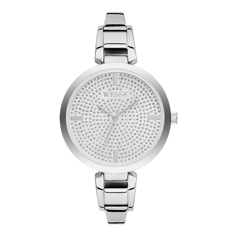 Дамски часовник  модел WWL101403A - стомана - сив - 36x7мм - водоустойчив 5 ATM - с кристали Swarovski Wesse