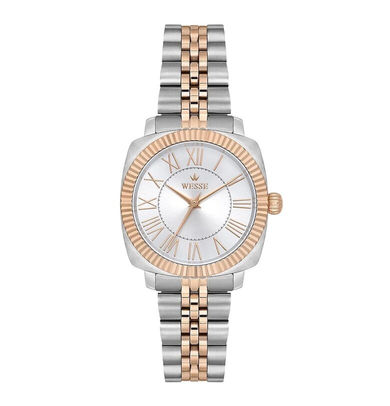 Дамски часовник  модел WWL112305 - кръгъл корпус 32x32мм - розова златна стоманена каишка - водоустойчивост 5 ATM Wesse