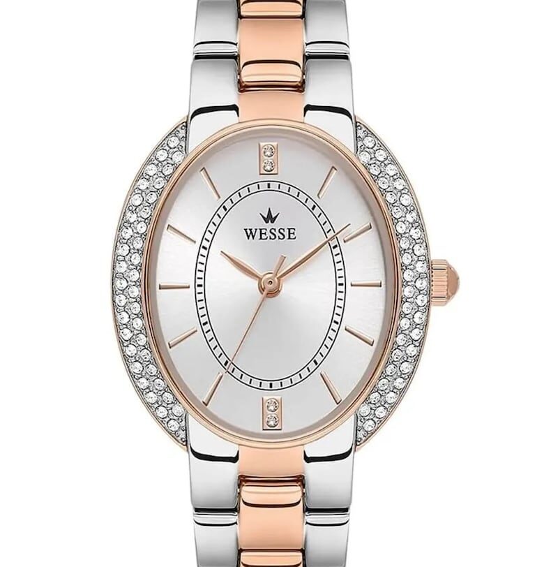 Дамски часовник  модел WWL113006 - правоъгълна каса 27.5x33.5мм - стомана - розово-златист/сребрист - водоустойчив 3 ATM Wesse