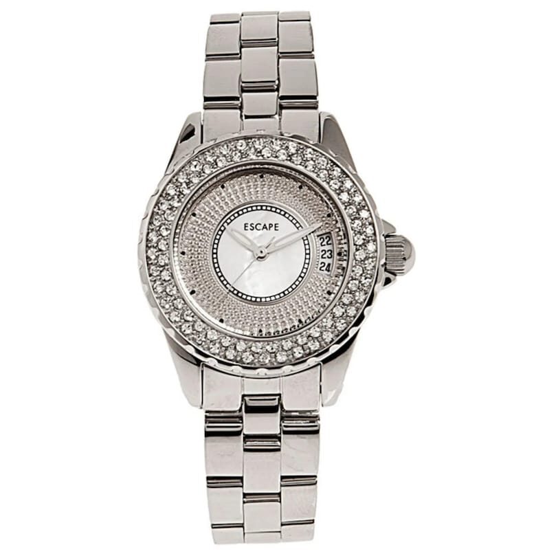 Дамски часовник  стоманена каишка - кръгъл корпус 30 мм - водоустойчивост 5 АТМ - сребрист Escape