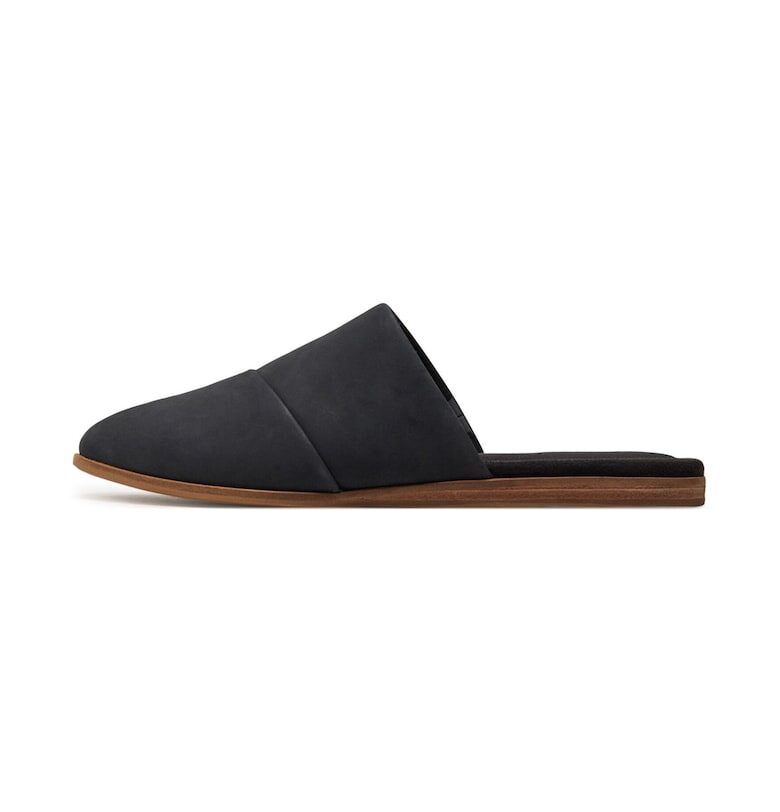 Дамски чехли -  520656 - Естествена кожа - Черни TOMS