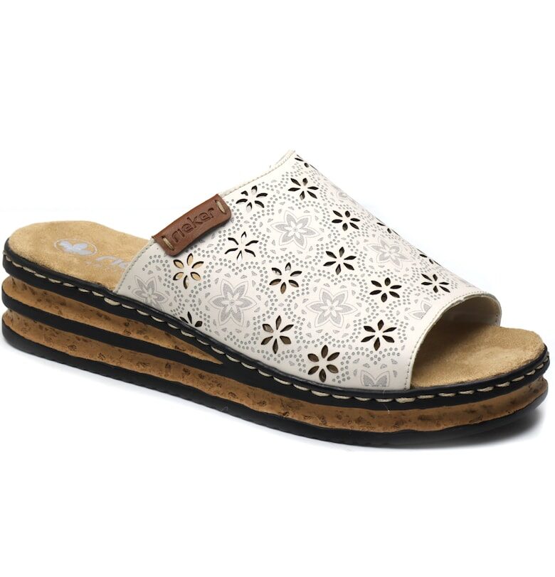 Дамски чехли 62955 60 кремав Rieker