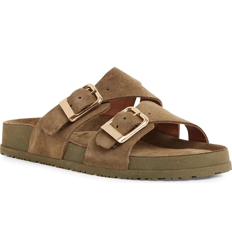 Дамски чехли -  ежедневни - естествена кожа - зелени Tamaris