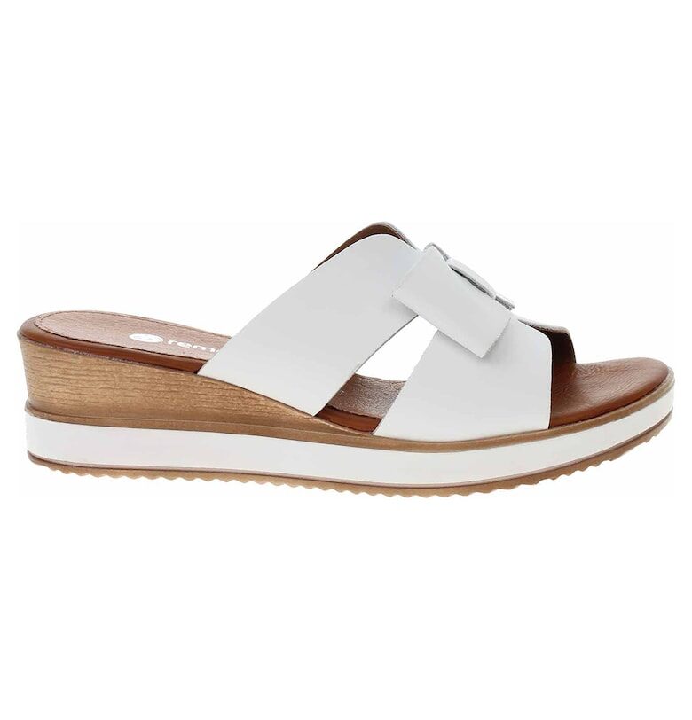 Дамски чехли - кожа -  D6456-00 - бели - Бял Remonte