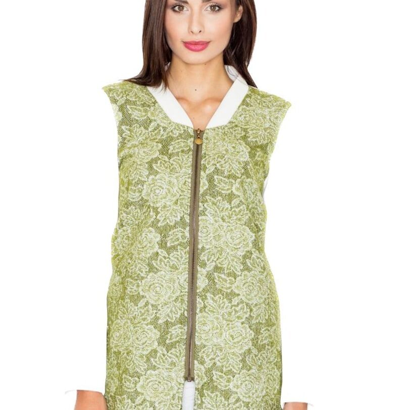 Дамско вълнено яке Yes M513 зелено - Зелен Figl